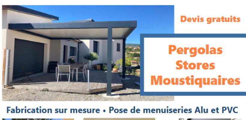 Encart publicitaire Pergolas, stores, moustiquaires - Grégory MAZET- Millau, Saint-Affrique, Lévézou, Aveyron