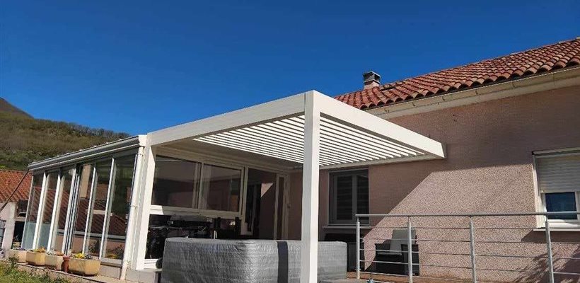 Grégory MAZET- Fabrication et pose de pergola bioclimatique en alu sur mesure- Millau- Saint-Affrique-Lévézou-Aveyron