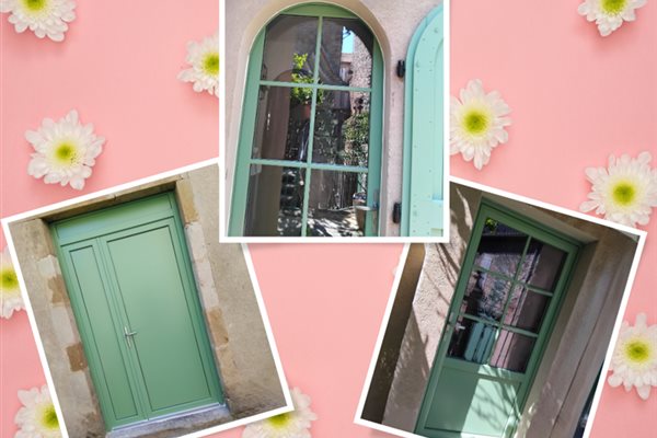 Un joli vert pour ces menuiseries en PVC !