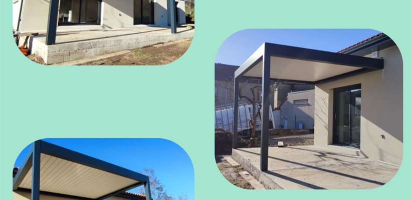 Fabrication et pose de pergola bioclimatique en aluminium Millau Saint-Affrique Lévézou Rodez Aveyron